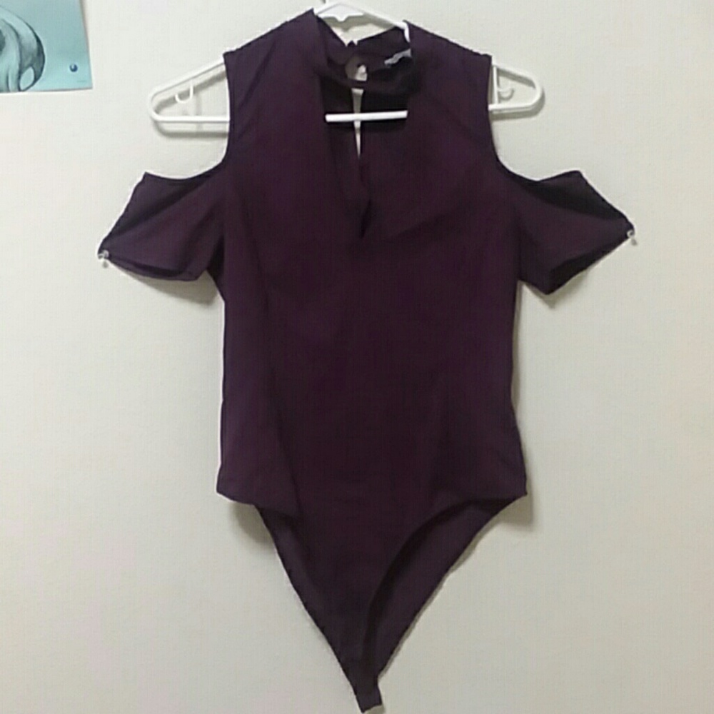 Purple suede body suit